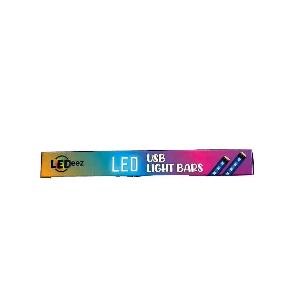 LEDeez BLUE Light Bar 2 Pack Neon Light Glow 5 inch Bars USB NEW